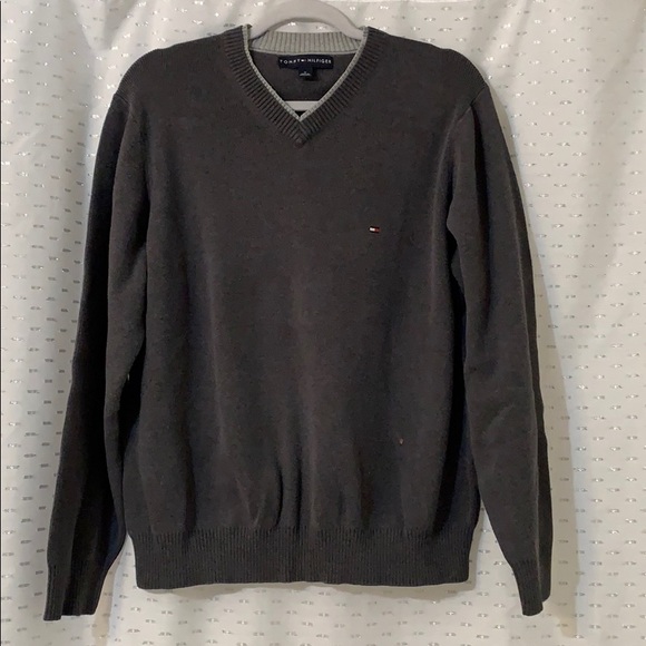 Tommy Hilfiger- Solid V-Neck Sweater EUC - Picture 2 of 5